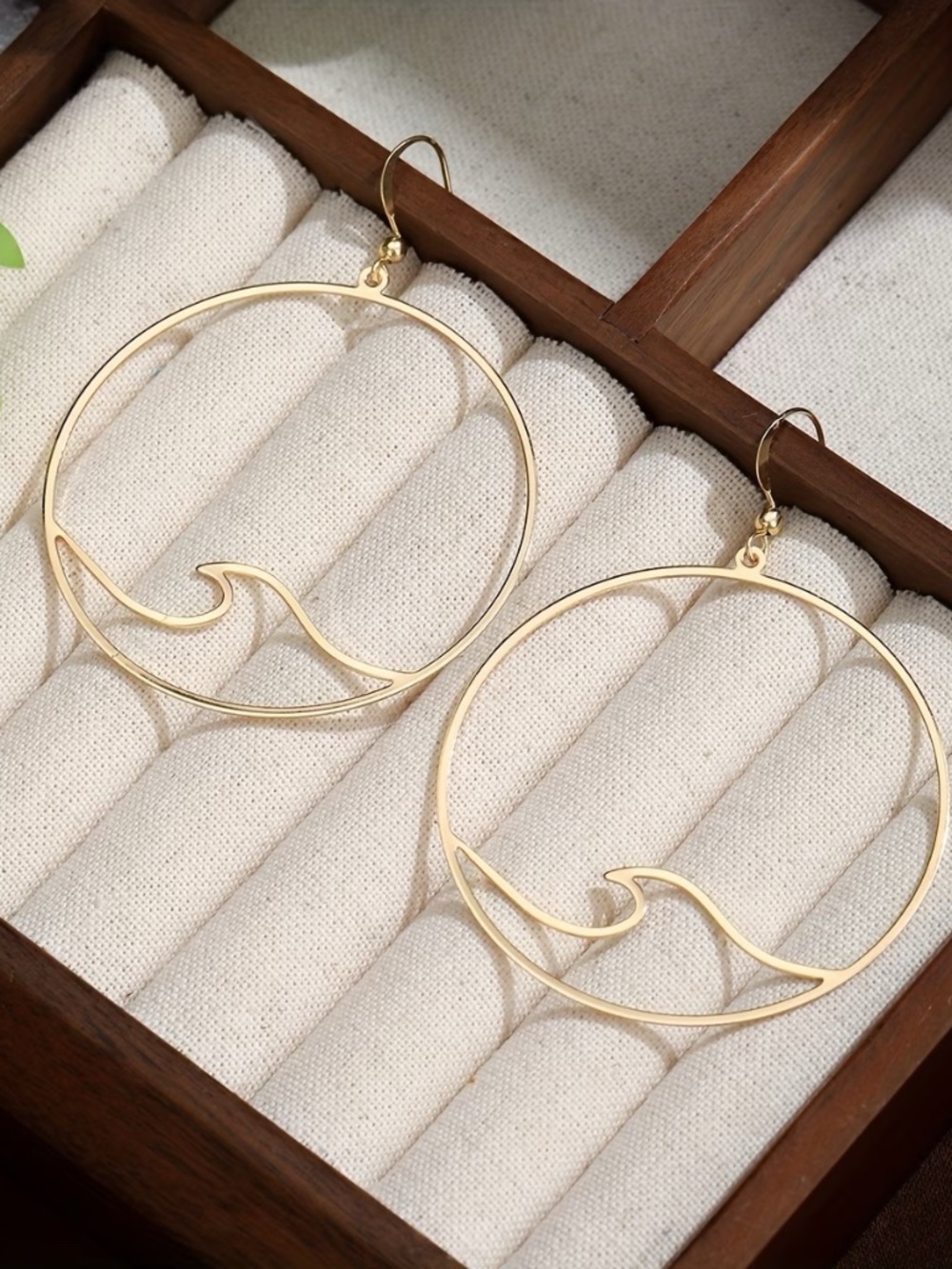 Wave Circle Pendant Earrings